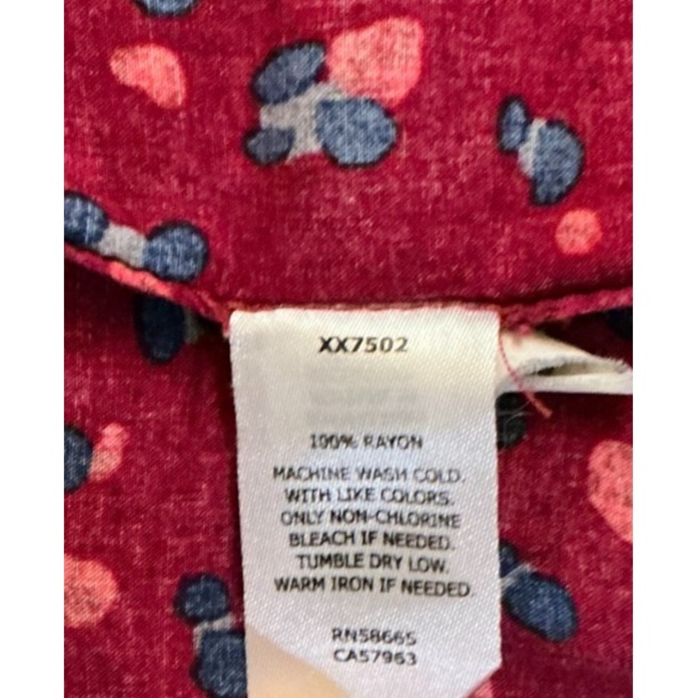 The Rail Mens Rayon Shirt Medium Burgundy Abstract Print Short Sleeve Button Up - Picture 4 of 6